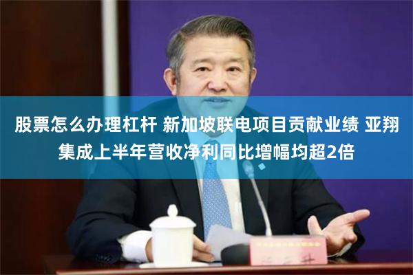 股票怎么办理杠杆 新加坡联电项目贡献业绩 亚翔集成上半年营收净利同比增幅均超2倍