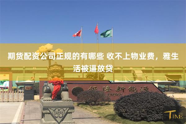 期货配资公司正规的有哪些 收不上物业费，雅生活被逼放贷