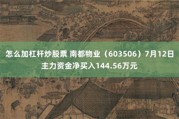 怎么加杠杆炒股票 南都物业（603506）7月12日主力资金净买入144.56万元