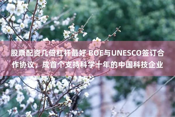 股票配资几倍杠杆最好 BOE与UNESCO签订合作协议，成首个支持科学十年的中国科技企业