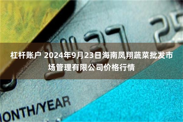 杠杆账户 2024年9月23日海南凤翔蔬菜批发市场管理有限公司价格行情