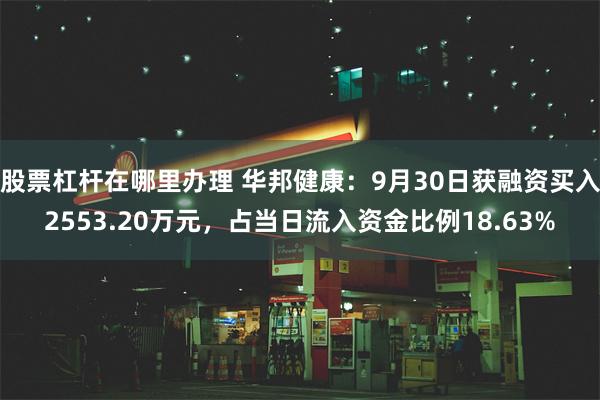 股票杠杆在哪里办理 华邦健康：9月30日获融资买入2553.20万元，占当日流入资金比例18.63%