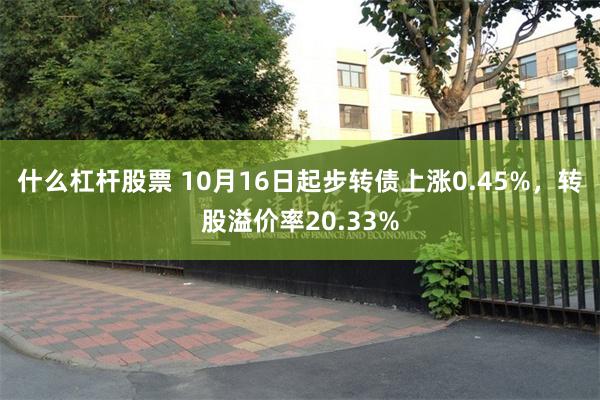 什么杠杆股票 10月16日起步转债上涨0.45%，转股溢价率20.33%