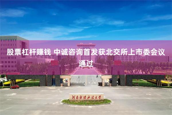 股票杠杆赚钱 中诚咨询首发获北交所上市委会议通过 股票杠杆赚钱 中诚咨询首发获北交所上市委会议通过